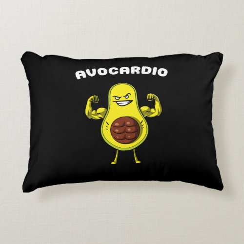 Avocardio Fitness Avocado Funny Vegan Workout Joke Accent Pillow