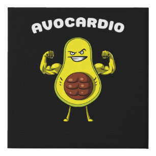 Avocardio Fitness Avocado Funny Vegan Workout Joke Faux Canvas Print