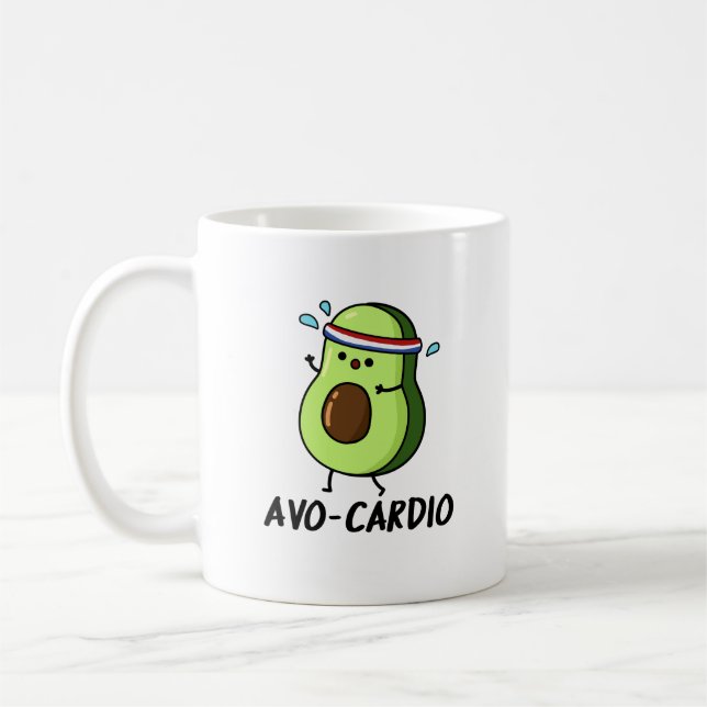 Avocardio Funny Excercise Avocado Pun  Coffee Mug (Left)