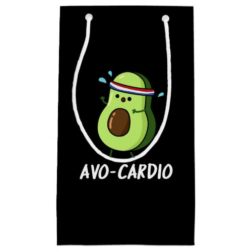 Avocardio Funny Excercise Avocado Pun Dark BG Small Gift Bag