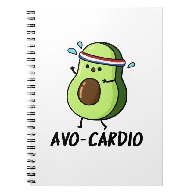 Avocardio Funny Excercise Avocado Pun  Notebook (Front)