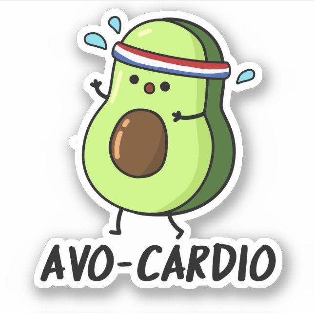 Avocardio Funny Excercise Avocado Pun  Sticker (Front)