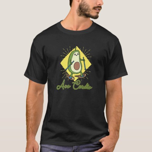 Avocardio heart fitness cardio sport skier vegan v T_Shirt