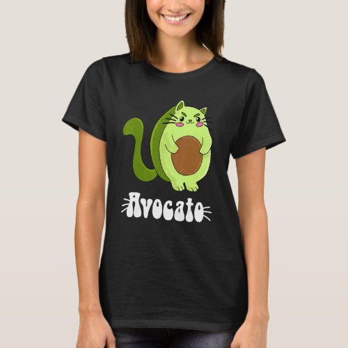 Avocato Avocado Cat Cat Owner Vegan Vegetarian T_Shirt