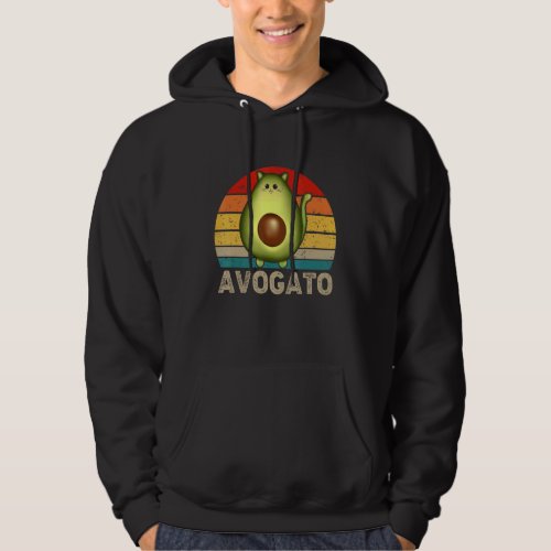 Avocato Avocado  Cat  Cute Cat Avocado Vegan Hoodie