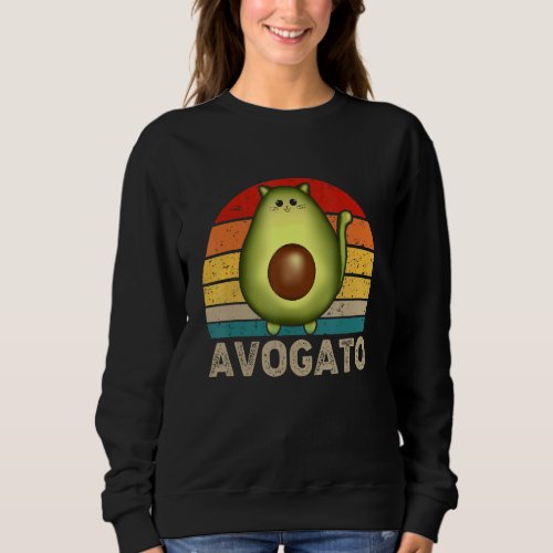 Avocato Avocado  Cat  Cute Cat Avocado Vegan Sweatshirt