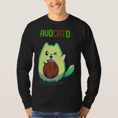 Avocato Avocado Kitten Eats Green Fruit Core Cat M T_Shirt