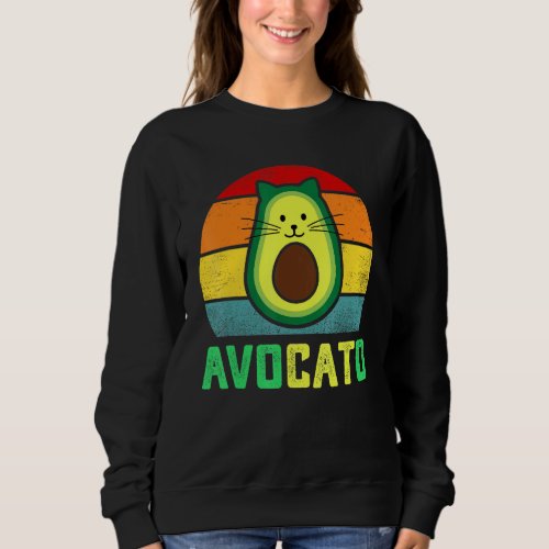 Avocato  Avocato Cat Meme Cute Avocado Vegan Funny Sweatshirt