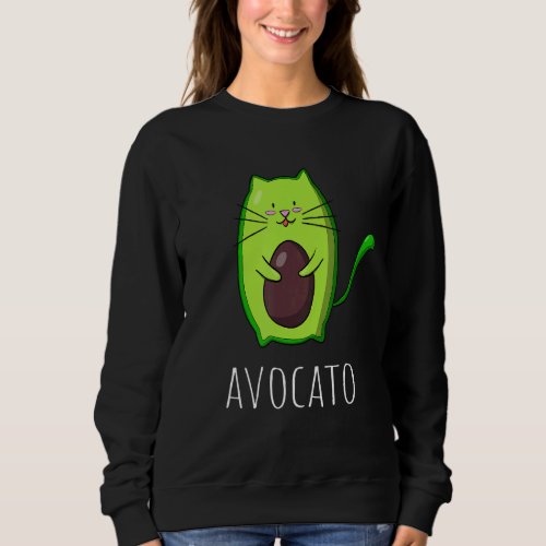 Avocato Avogato Avocado Cat Vegan Sweatshirt