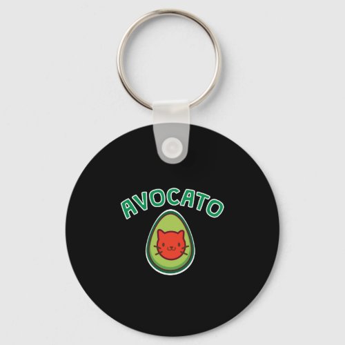 Avocato Cat and Avocado Funny Cat Lover Keychain