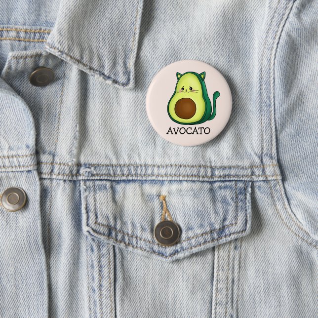 Avocato Cat Avocado Pun  Button (In Situ)
