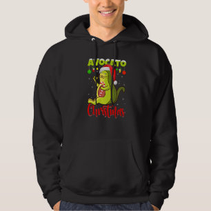 Avocato Cat  Xmas Lights Santa Avocado Cat Christm Hoodie