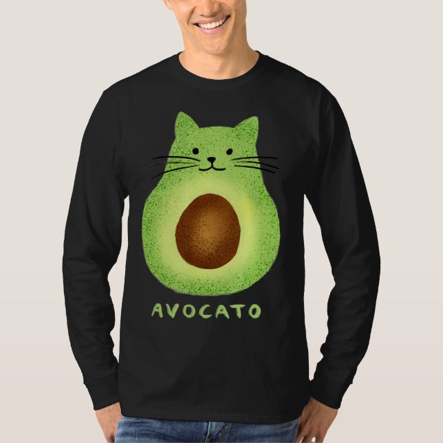 Avocato  Cute Cat Avocado Vegan And Cat  Kitten T-Shirt (Front)