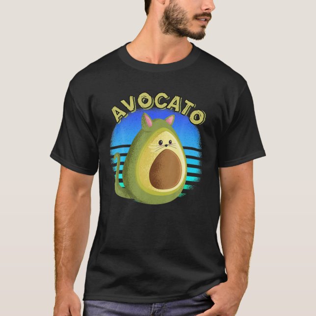 Avocato Funny Cute Cat Avocado Gift For Vegan And T-Shirt (Front)