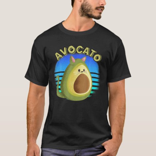 Avocato Funny Cute Cat Avocado Gift For Vegan And T_Shirt