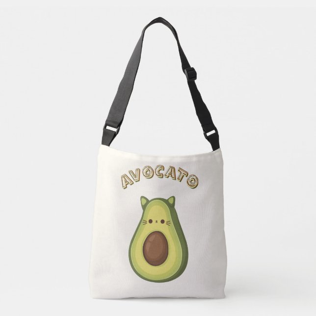 AVOCATO – Funny Cute Cat & Avocado Lovers Tote Bag (Front)