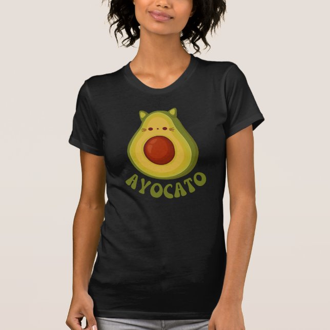 Avocato Funny Cute Cat Avocado T-Shirt (Front)