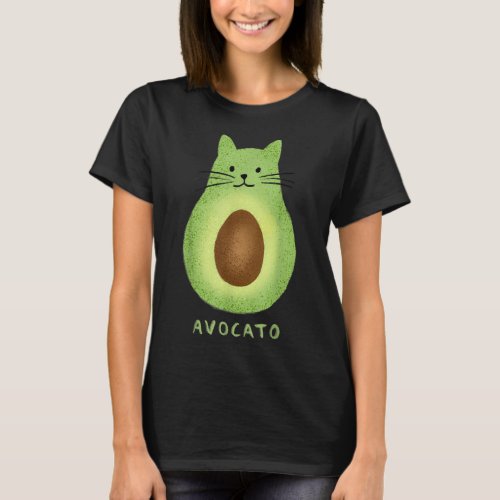 Avocato Funny Cute Cat Avocado Vegan And Cat Lover T_Shirt