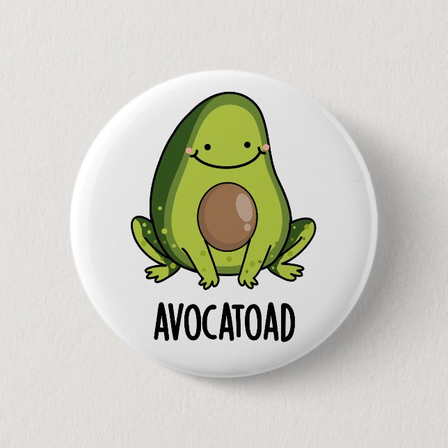 Avocatoad Funny Avocado Toad Pun  Button (Front)