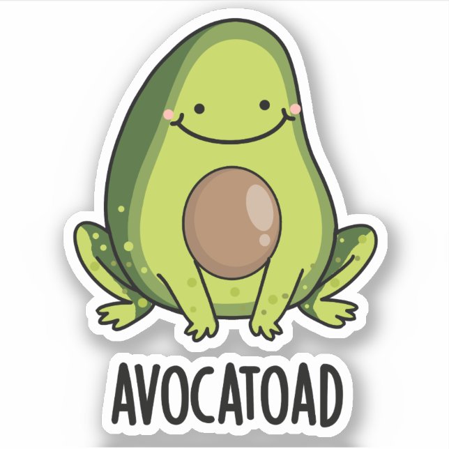 Avocatoad Funny Avocado Toad Pun  Sticker (Front)