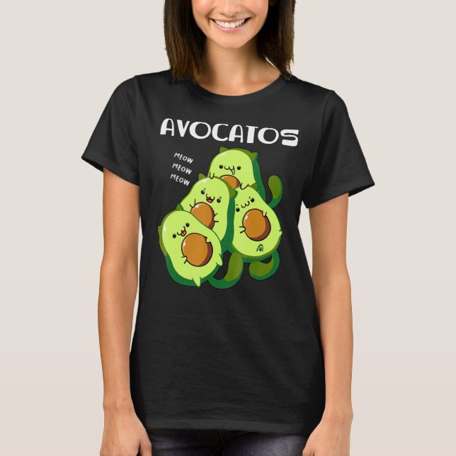 Avocatos  Avocado Cat Cute Cat Mom Dad Cat T-Shirt (Front)