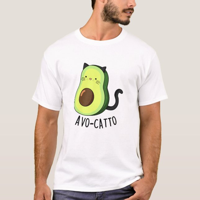 Avocatto Cute Avocado Cat Pun T-Shirt (Front)