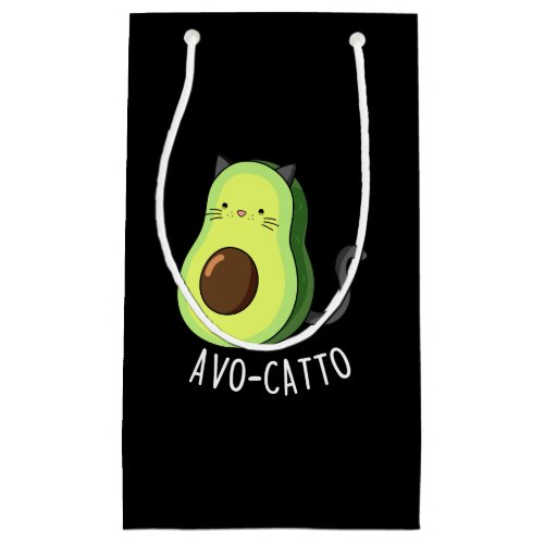 Avocatto Funny Avocado Cat Pun Dark BG Small Gift Bag