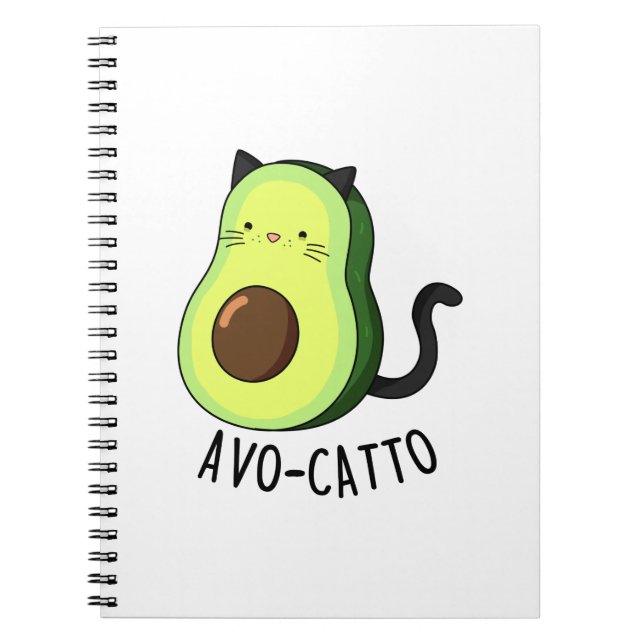 Avocatto Funny Avocado Cat Pun  Notebook (Front)