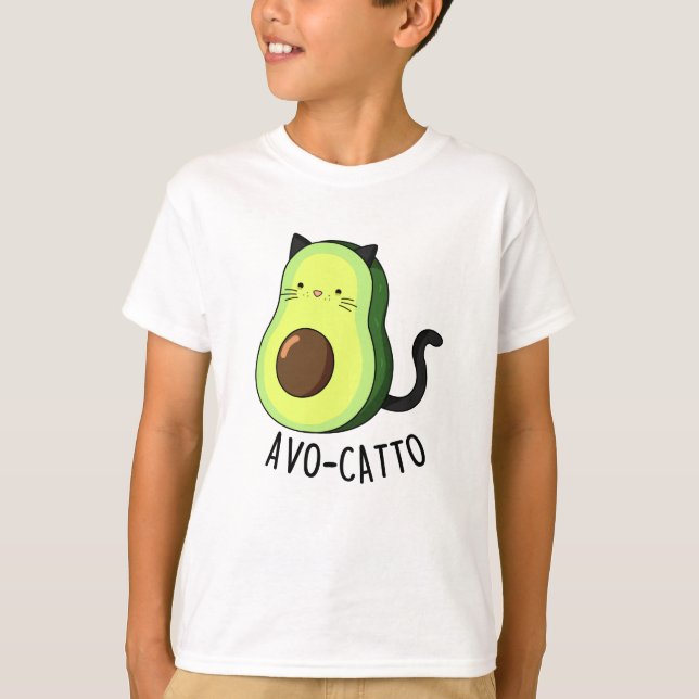 Avocatto Funny Avocado Cat Pun  T-Shirt (Front)