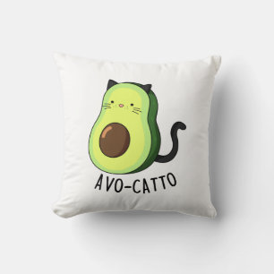 Avocatto Funny Avocado Cat Pun Throw Pillow