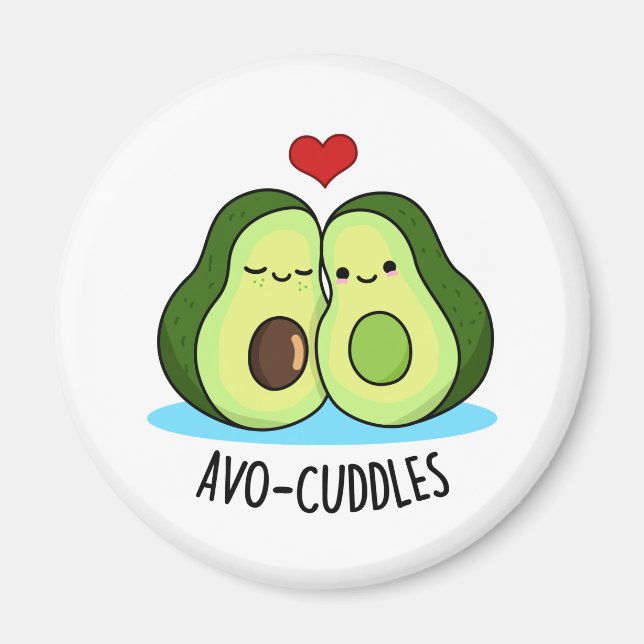 Avocuddles Funny Avocado Couple Pun  Magnet (Front)