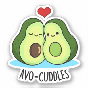 Avocuddles Funny Avocado Couple Pun Sticker