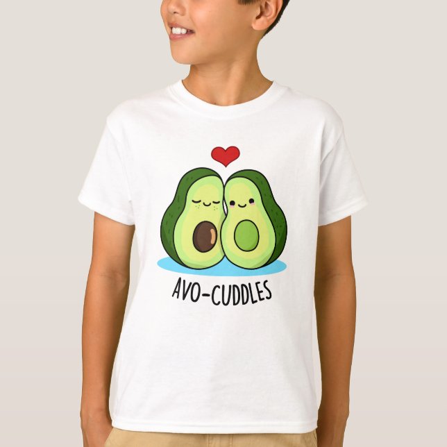 Avocuddles Funny Avocado Couple Pun  T-Shirt (Front)