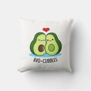 Avocuddles Funny Avocado Couple Pun  Throw Pillow