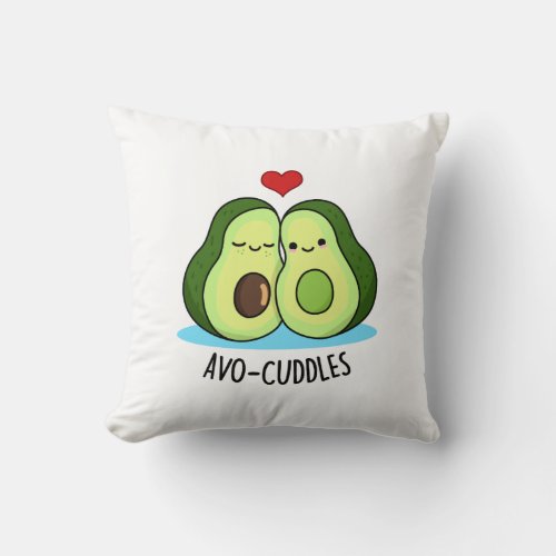 Avocuddles Funny Avocado Couple Pun  Throw Pillow