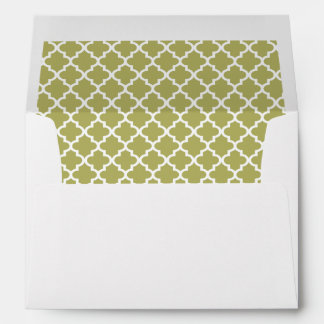 Avodado Green Moroccan Tile Wedding Envelopes