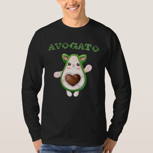 Avogato Avocado Cat  Avocado Organic Food T-Shirt (Front)