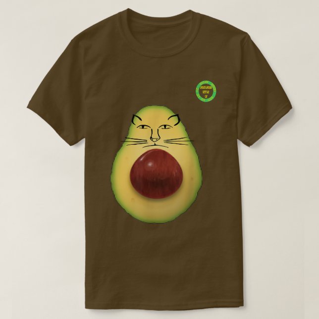 AVOGATO AVOCADO KITTY KAT CAT FACE  T-Shirt (Design Front)