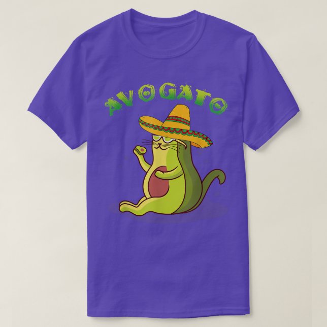 Avogato Cat Avocado Cinco de Mayo Cute Cat Meico G T-Shirt (Design Front)