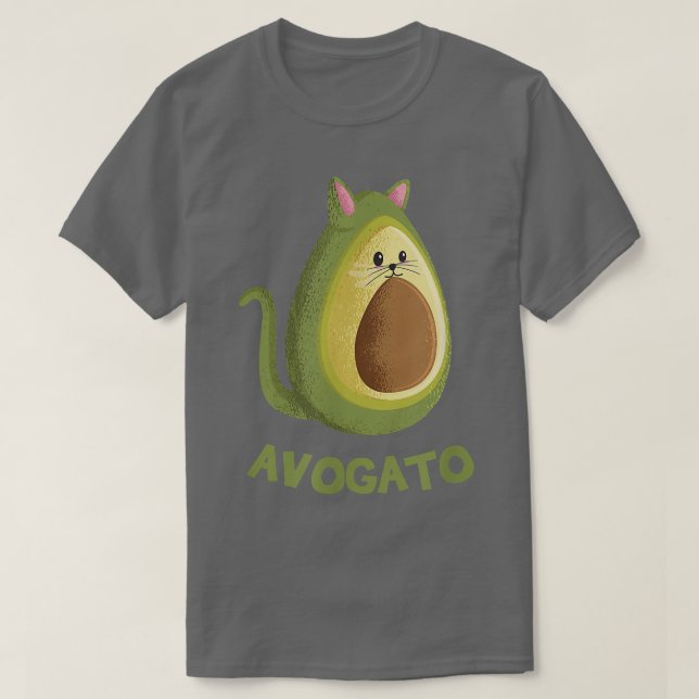 Avogato Funny Avocado Cat Cute Face Graphic  T-Shirt (Design Front)