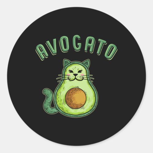Avogato _ Funny Cinco De Mayo Avocado Cat  Classic Round Sticker