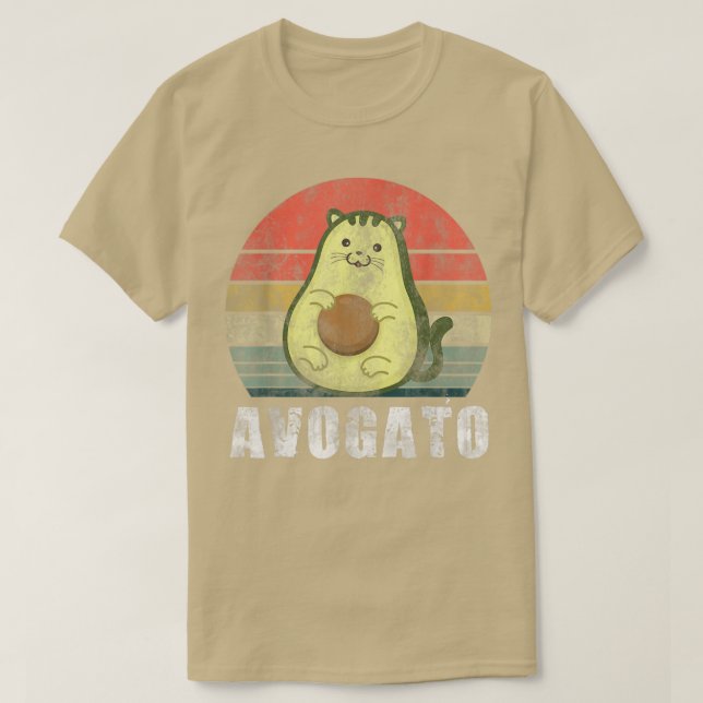 Avogato Retro Cat Avocado Cinco De Mayo  T-Shirt (Design Front)