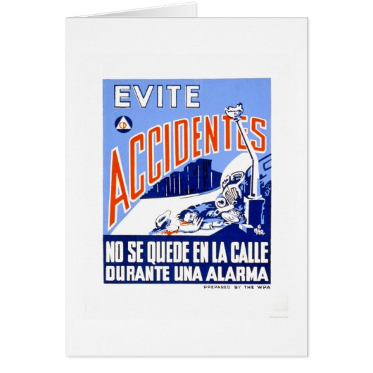 Avoid Accidents 1942 WPA Cards (Front)