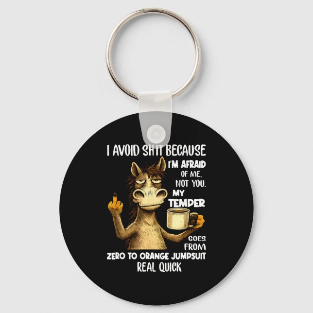 Avoid because afraid of not temper goes keychain (Front)