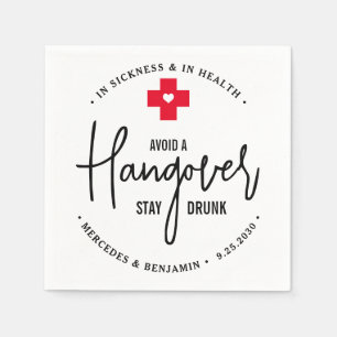 Avoid Hangover Stay Drunk Relief Kit Wedding Favor Napkins