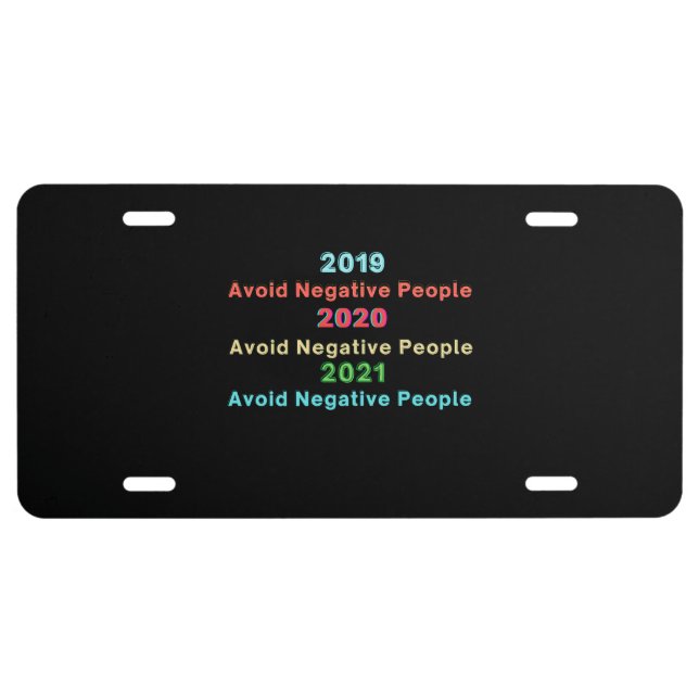 Avoid Negative People License Plate (Front)