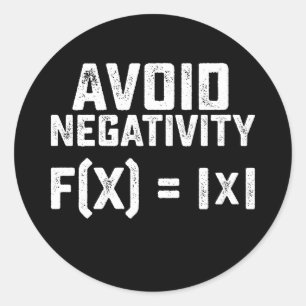 Avoid Negativity Funny Math Equation Classic Round Sticker