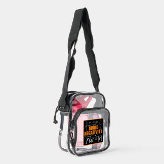 Avoid Negativity Funny Math Mathematician Teacher Clear Crossbody Bag