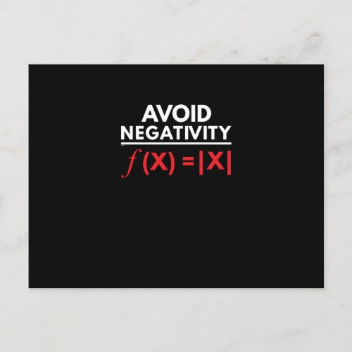 Avoid Negativity Funny Math Puns Geometry Algebra Holiday Postcard