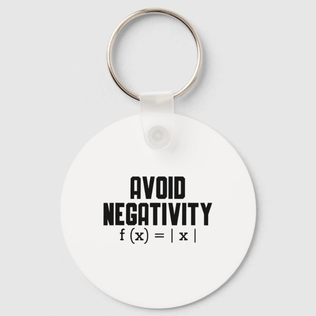 Avoid Negativity Funny Teacher Math Equation Quote Keychain (Front)
